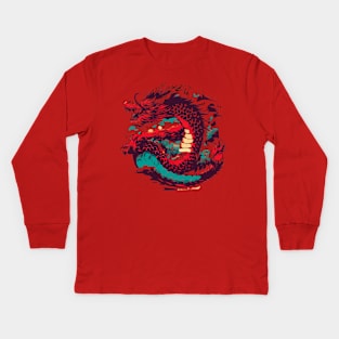 Japanese Dragon Kids Long Sleeve T-Shirt